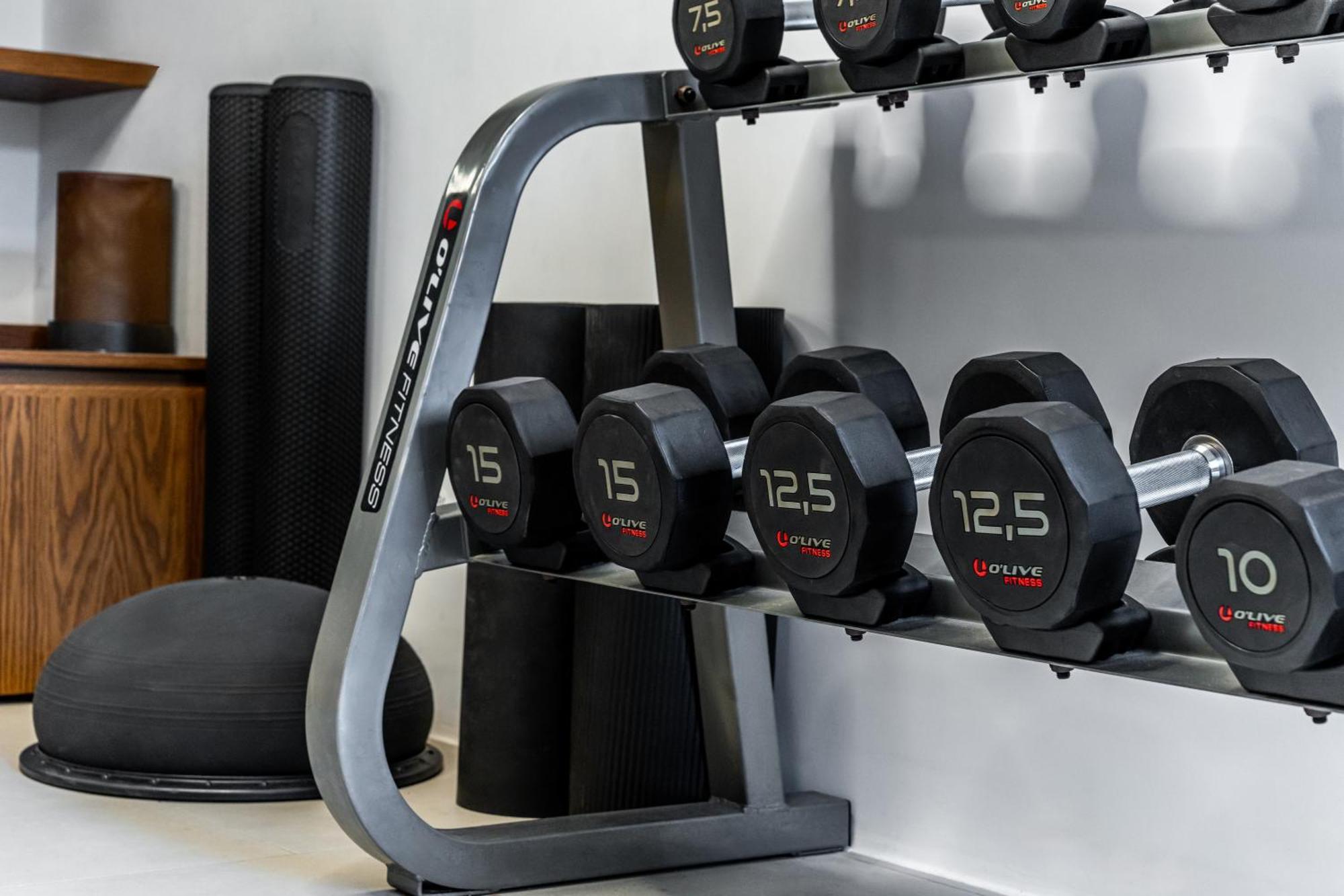 Orama Hotel & Spa Fira  Exteriör bild Dumbbell rack