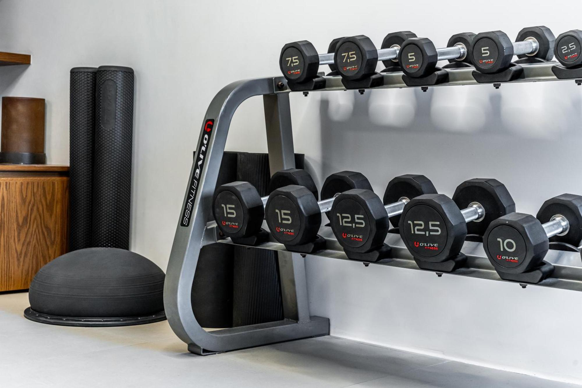 Orama Hotel & Spa Fira  Exteriör bild Dumbbells on a rack